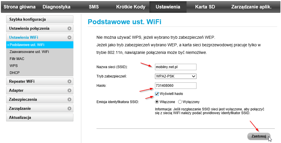 kennisgeving Beschaven Soeverein Huawei E5373 Plus/Polsat – zmiana nazwy i hasła WiFi – routery.pl